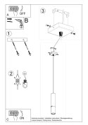 Lampa wisząca LOOPEZ 1 czarny/chrom