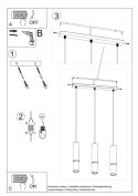 Lampa wisząca LOOPEZ 3L czarny/miedź