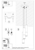 Lampa wisząca LOOPEZ 3P czarny/chrom