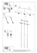 Lampa wisząca MOZAICA 3L czarny/złoto