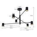 Lampa wisząca Snow 6xGU10 czarna LP-731/6P BK