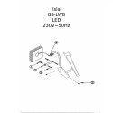 Kinkiet Isla duży 3000K 1xLED biały IP44 GS-LWB-20W/3 WH