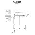 Lampa wisząca Manacor 3xGU10 czarna LP-232/3L BK