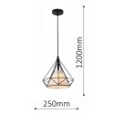 Lampa wisząca Nola 1xE27 czarna LP-076/1P BK