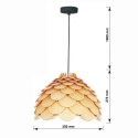 Lampa wisząca Burgo mała 1xE27 drewno LP-101335/1P S