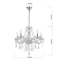 Lampa wisząca Cristallo 5xE14 transparentny LP-2940/5P