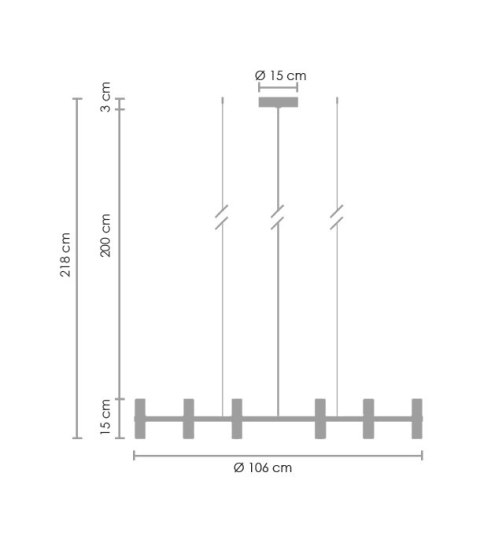 Lampa wisząca CANDLES-12B złota 106 cm Lampa wisząca CANDLES-12B złota 106 cm