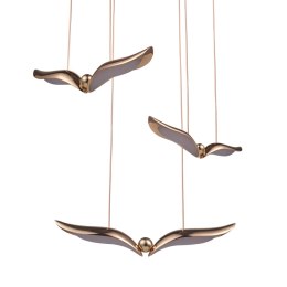 Lampa wisząca GUFO 3 LED różowe złoto 36 cm