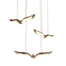 Lampa wisząca GUFO 3 LED różowe złoto 36 cm