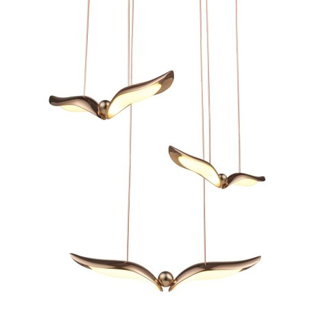 Lampa wisząca GUFO 3 LED różowe złoto 36 cm Lampa wisząca GUFO 3 LED różowe złoto 36 cm