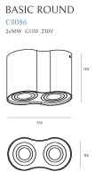 MAXLIGHT C0086 LAMPA SUFITOWA BASIC ROUND CZARNA PODWÓJNA