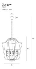 MAXLIGHT P0323 LAMPA WISZĄCA GLASGOW MAŁA