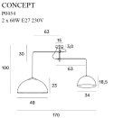 MAXLIGHT P0454 LAMPA WISZĄCA CONCEPT ZŁOTA