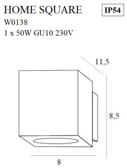 MAXLIGHT W0138 HOME SQUARE NEW BIAŁA IP54