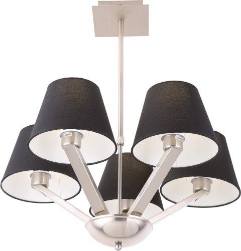 MAXLIGHT 5103/5A BK/NM LAMPA WISZĄCA ORLANDO CZARNA, SATYNA