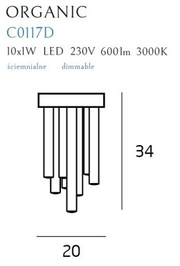 MAXLIGHT C0117D PLAFON ORGANIC CHROM MAŁY ŚCIEMNIALNY