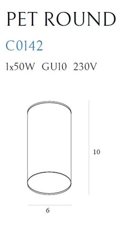 MAXLIGHT C0142 LAMPA SUFITOWA PET ROUND NEW CZARNY