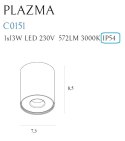 MAXLIGHT C0151 PLAZMA PLAFON CZARNY IP54