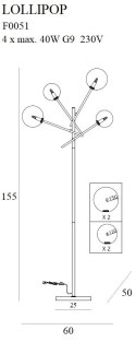 MAXLIGHT F0051 LAMPA PODŁOGOWA LOLLIPOP BLACK