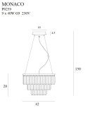 MAXLIGHT P0259 LAMPA WISZĄCA MONACO Ø 42 cm