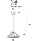 MAXLIGHT P0273 LAMPA WISZĄCA PEAK S CHROME, 20W