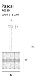 MAXLIGHT P0350 LAMPA WISZĄCA PASCAL 40 cm