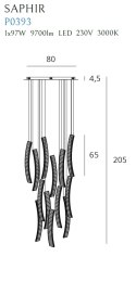 MAXLIGHT P0393 LAMPA WISZĄCA SAPHIR 97W