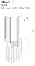MAXLIGHT P0419D LAMPA WISZĄCA ORGANIC 33x1 CZARNA