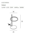 MAXLIGHT T0042 LAMPA BIURKOWA LOZANNA 14W ZŁOTA