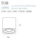 MAXLIGHT C0156 LAMPA SUFITOWA TUB KWADRAT BIAŁY+ PIERŚCIEŃ OZDOBNY BIAŁY RC