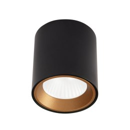 MAXLIGHT C0211 LAMPA SUFITOWA TUB OKRĄGŁY CZARNY + PIERŚCIEŃ OZDOBNY ZŁOTY