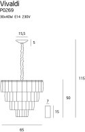 MAXLIGHT P0269 LAMPA WISZĄCA VIVALDI ZŁOTY