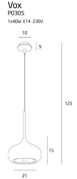 MAXLIGHT P0305 LAMPA WISZĄCA VOX MIEDŹ