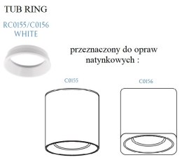 MAXLIGHT RC0155/C0156 WHITE PIERŚCIEŃ OZDOBNY BIAŁY do TUB